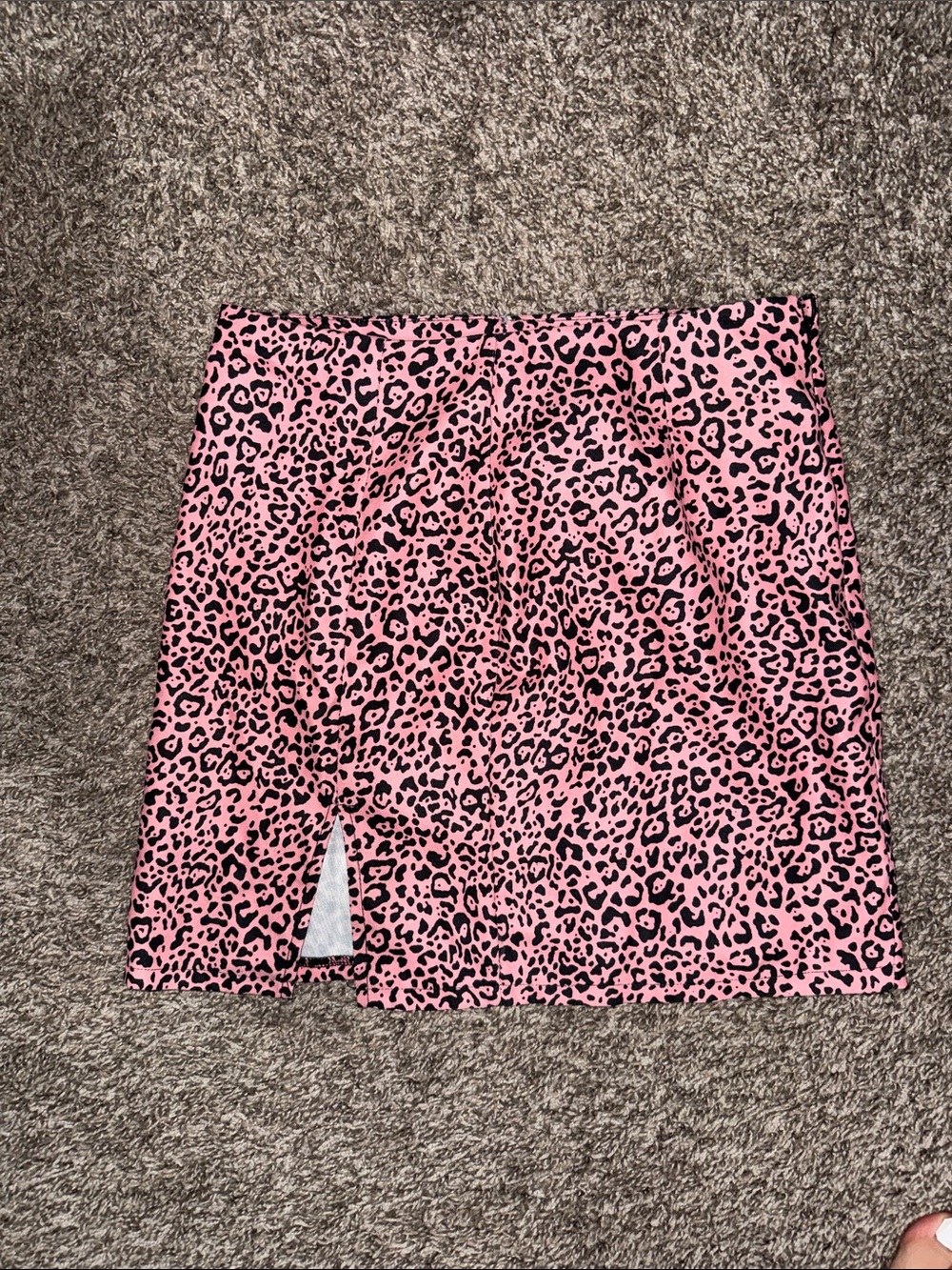 Pink Leopard Print Mini Skirt